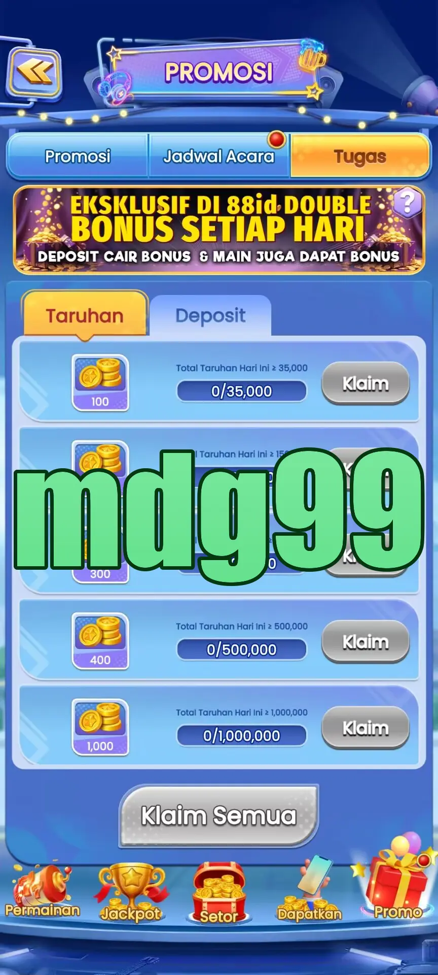 mdg99 Masuk
